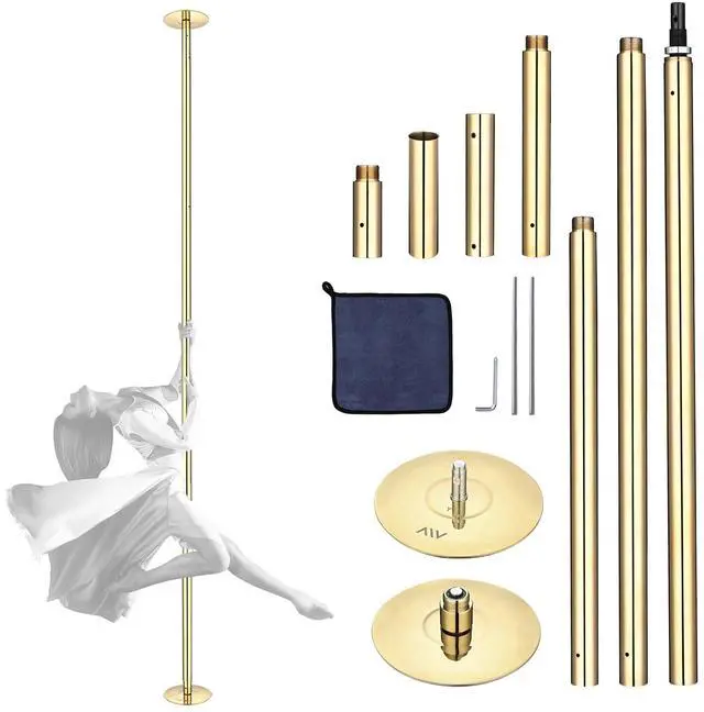 Main image of Yescom 11 FT Spinning Static Dancing Pole Kit w/ Extensions Fitness Dance Exercise Gold