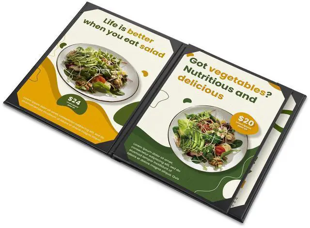 Alt view image 2 of 7 - WeChef 5 Pack Menu Covers 8.5"x11" 4 Views Faux Leather Cafe Restaurant Bars