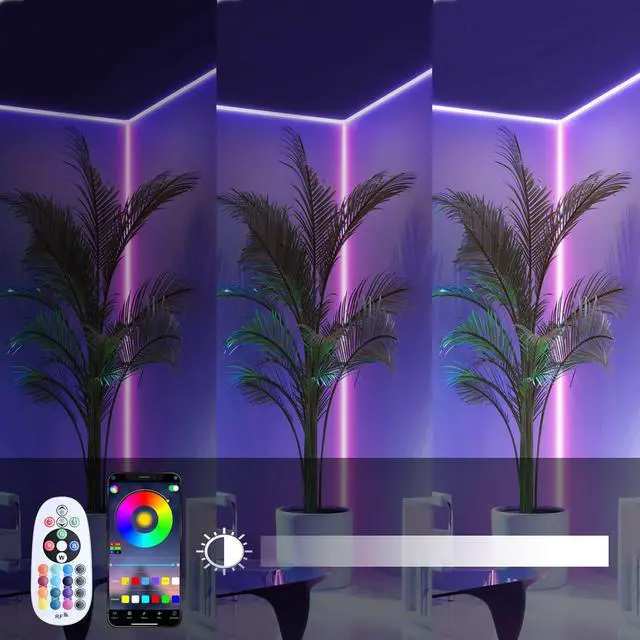 Alt view image 6 of 7 - DELight 100FT RGB Neon Rope Lights with Remote Control & APP AC 110V IP65 Waterproof Music Sync Dimmable Cuttable DIY DEL-D100R