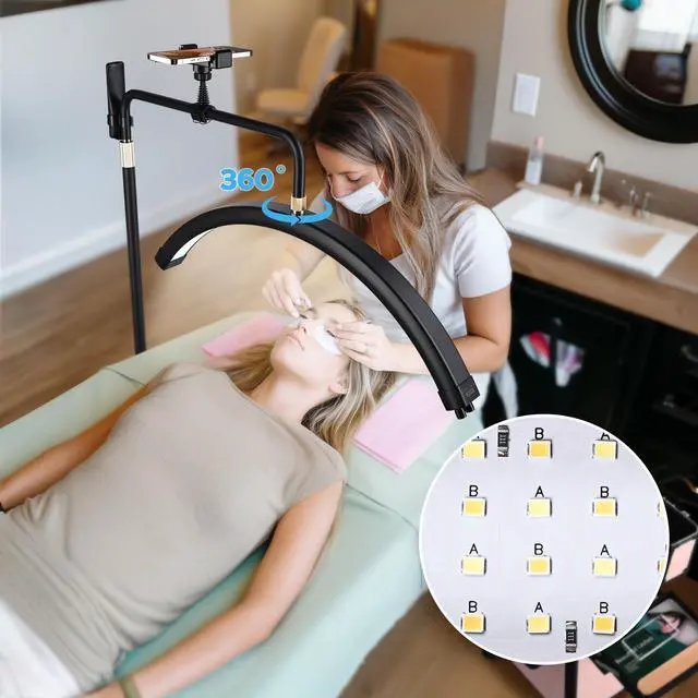 Alt view image 5 of 7 - Byootique 28" Half Moon Light w/ Phone Holder Lash Lamp Eyelash Extension 2 Pack