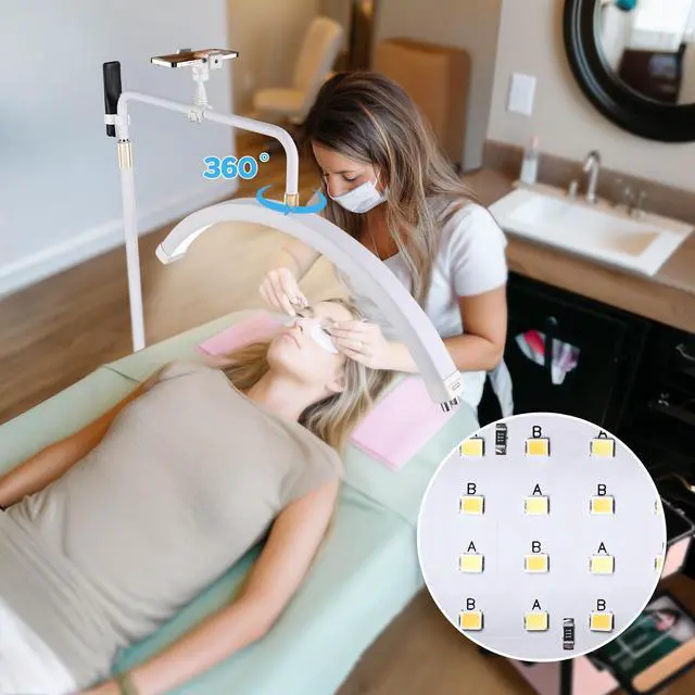 Alt view image 4 of 7 - Byootique 28" Half Moon Light w/ Phone Holder Lash Lamp for Esthetician 2 Pack