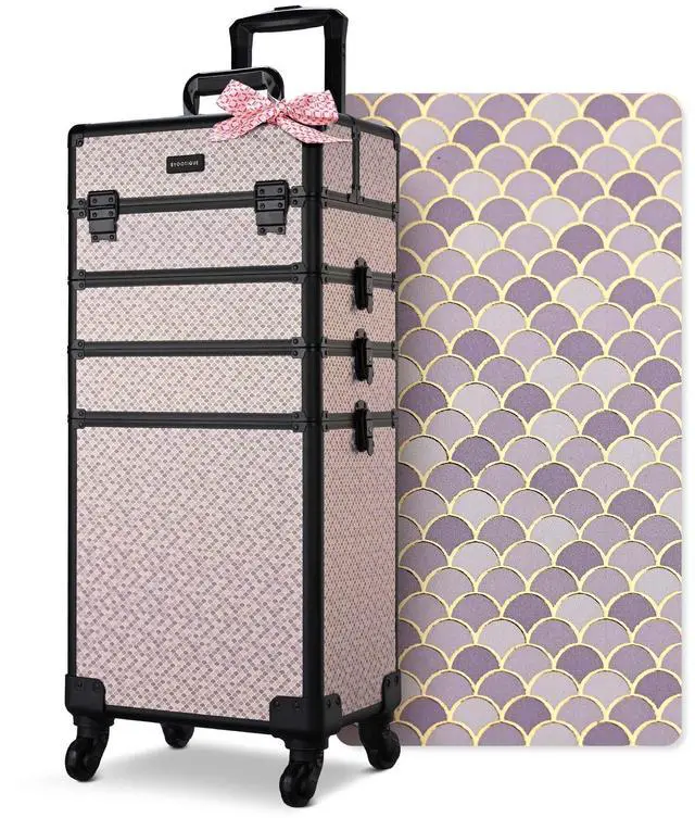 Main image of Byootique Rolling Makeup Train Case 4in1 Professional Travel Art Deco Graphite