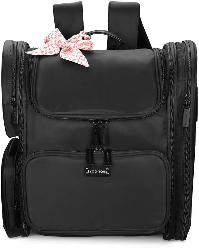 Alt view image 2 of 7 - Byootique Travel Make Bag Backpack Hair Tools Organizer Cosmetic Storage Pink