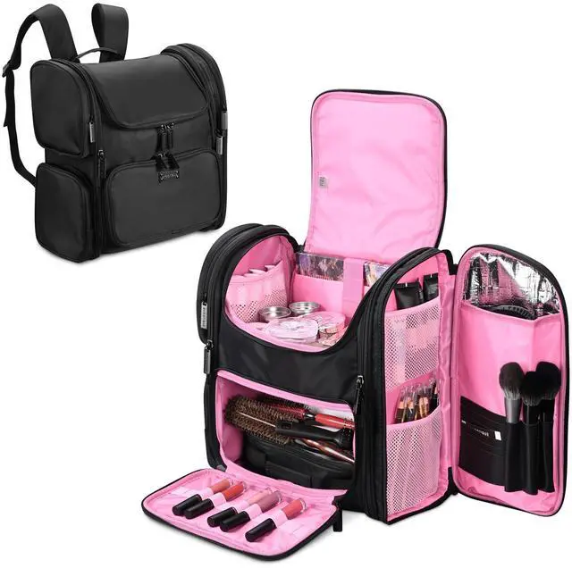 Main image of Byootique Travel Make Bag Backpack Hair Tools Organizer Cosmetic Storage Pink