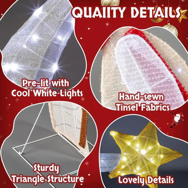 Alt view image 4 of 7 - Yescom 3.7FT Lighted Christmas Nativity Scene Decoration with 170 White LED for Indoor Outdoor Yard Lawn Porch Holiday Display