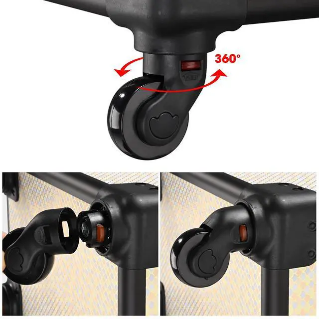 Alt view image 2 of 7 - Byootique Rolling Makeup Train Case on Wheels 4in1 Cosmetology Art Deco Pastel