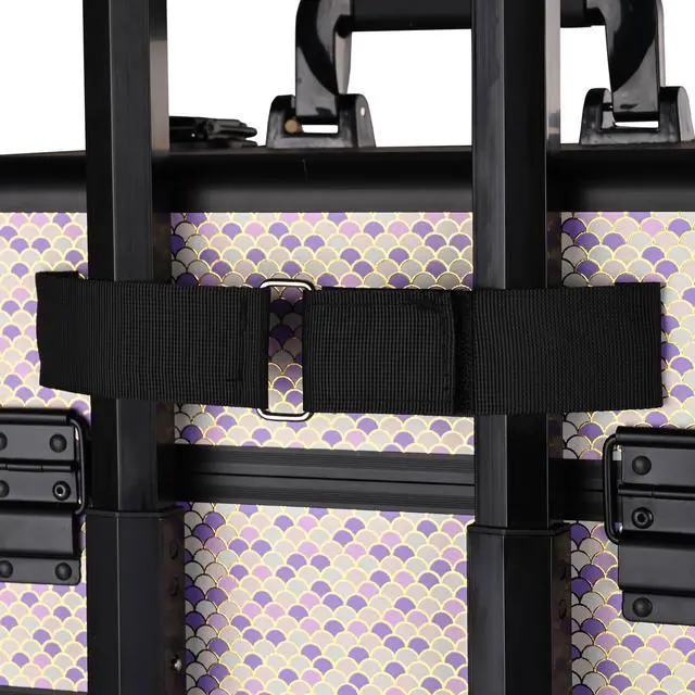 Alt view image 5 of 7 - Byootique Cosmetology Case on Wheels 4in1 Professional Makeup Art Deco Tyrian