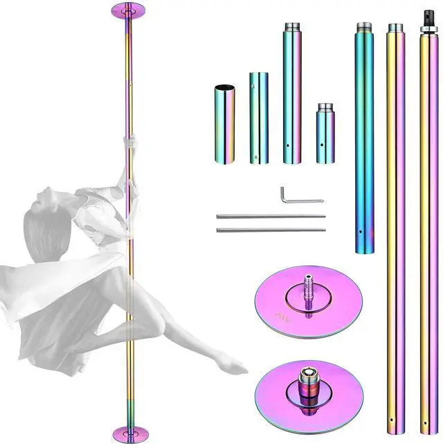 Main image of Yescom 10.8FT Professional Stripper Pole Static Spinning Dancing Pole Kit with Extensions for Home Gym Fitness,Colorful