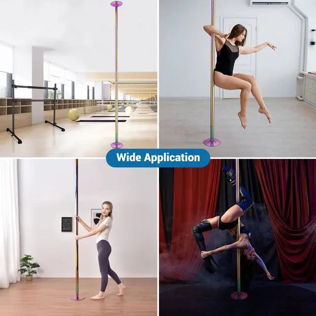 Alt view image 7 of 7 - Yescom 10.8FT Professional Stripper Pole Static Spinning Dancing Pole Kit with Extensions for Home Gym Fitness,Colorful