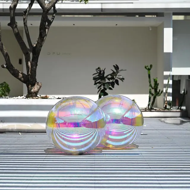 Main image of Yescom 32" Inflatable Mirror Ball Giant Reusable Large Disco Balloon Decoration for Party Wedding Event Stage Decor Iridescent