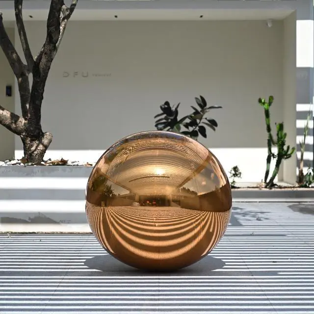 Yescom 39" Inflatable Mirror Ball Giant Reusable Large Disco Balloon Decoration for Party Wedding Event Stage Decor Gold