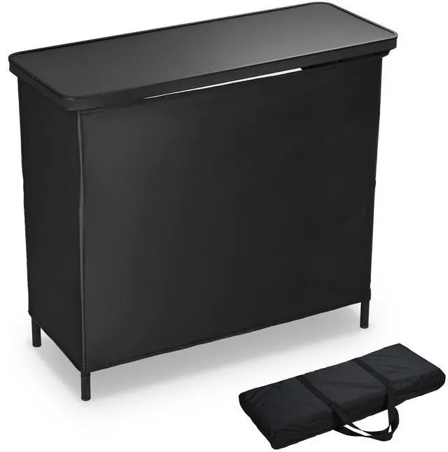 Main image of InstaHibit EZ GO Portable Bar Table Aluminum with Carry Bag Black Skirt for Wedding Camping Tradeshow Party