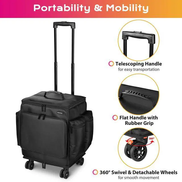 Alt view image 4 of 7 - Byootique Soft Rolling Hair Stylist Train Case w/ Hair Tools Travel Bag Backpack