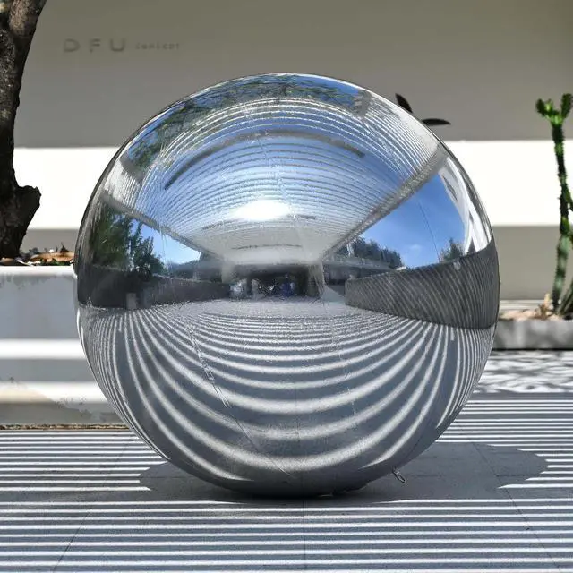 Alt view image 2 of 2 - Yescom 47" Inflatable Mirror Ball Giant Reusable Large Disco Balloon Decoration for Party Wedding Event Stage Decor Silver