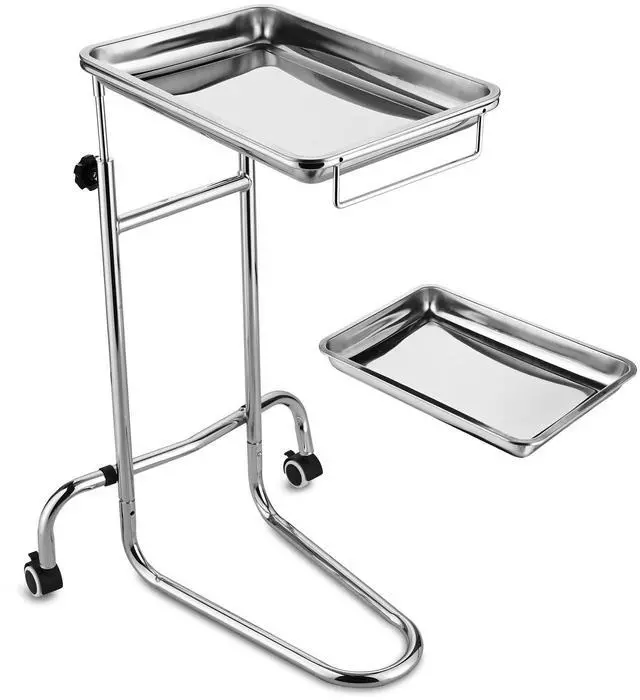 Main image of Mobile Mayo Stainless Steel Tray Stand Medical Doctor Tattoo Spa Salon Equipment