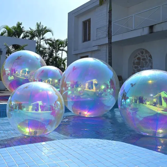 Alt view image 4 of 7 - Yescom 39" Inflatable Mirror Ball Giant Iridescent Reusable Large Disco Balloon Decoration for Party Wedding Event Stage Decor