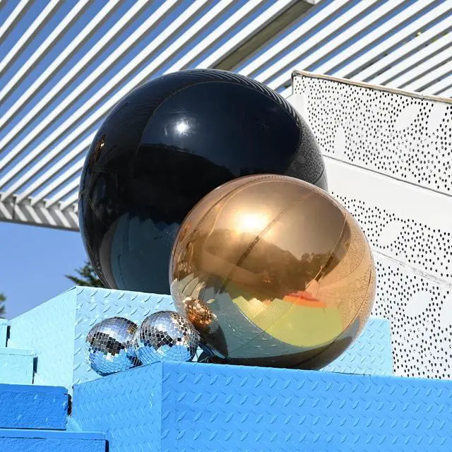 Alt view image 2 of 7 - Yescom 32" Inflatable Mirror Ball Giant Reusable Large Disco Balloon Decoration for Party Wedding Event Stage Decor Black