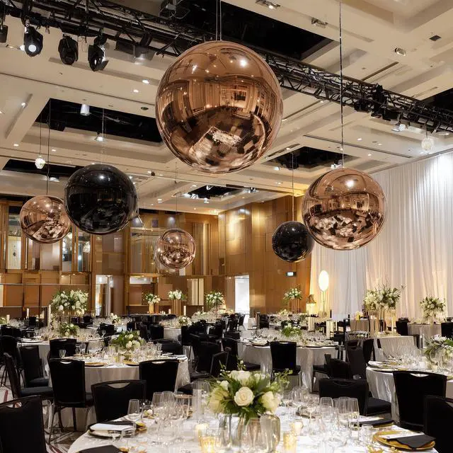 Alt view image 3 of 7 - Yescom 32" Inflatable Mirror Ball Giant Reusable Large Disco Balloon Decoration for Party Wedding Event Stage Decor Black