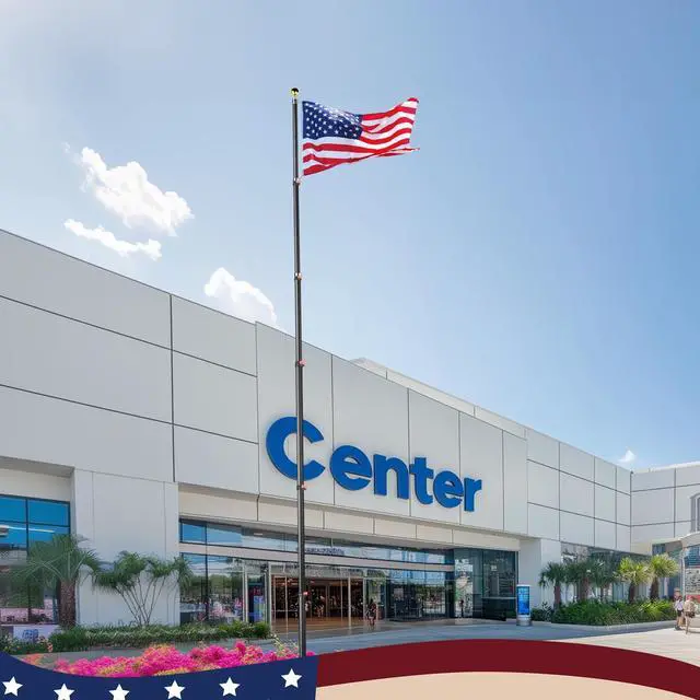 Alt view image 2 of 7 - Yescom EZ GO 20Ft Commercial Telescoping Flag Pole Kit Portable Display Sign Banner Pole for Outside Hotel Business Events Advertising Flag Black