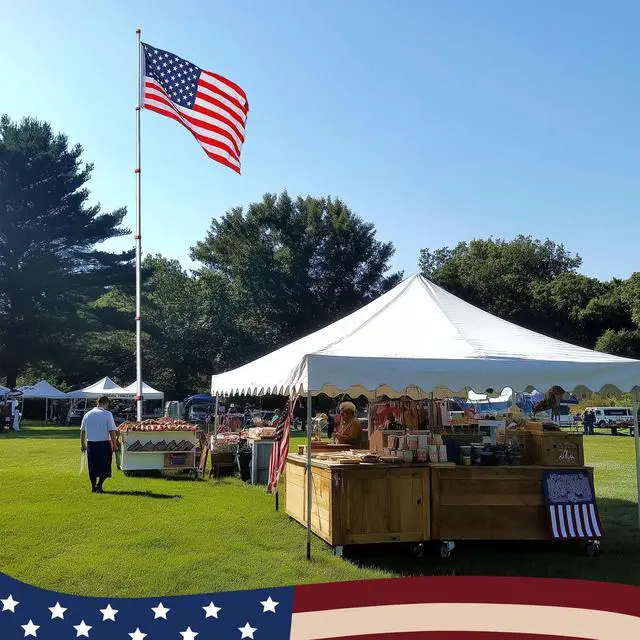 Alt view image 2 of 7 - Yescom EZ GO 20Ft Commercial Telescoping Flag Pole Kit Portable Display Sign Banner Pole for Outside Hotel Business Events Advertising Flag Silver