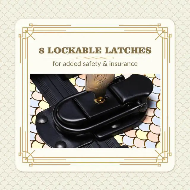 Alt view image 6 of 7 - Byootique Rolling Makeup Train Case on Wheels 4in1 Cosmetology Art Deco Pastel