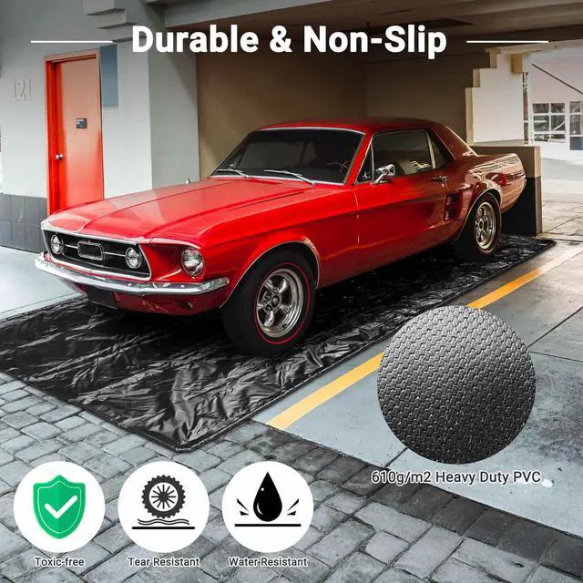 Alt view image 3 of 7 - Yescom Containment Mat Garage Floor Mat for SUV Snow Mud Rain Compact Size 7'9"x16'