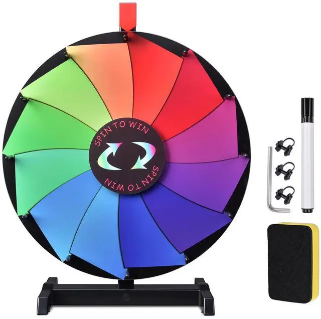 Main image of WinSpin 18" Tabletop Color Prize Wheel 12 Slots Editable Fortune Spinning Wheel for Tradeshow Carnival Game Wheel, Pinwheel Series