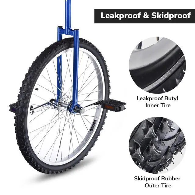 Alt view image 4 of 7 - Yescom 24 Inch Wheel Outdoor Unicycle Circus Bike for Adults Teenagers Kids Blue
