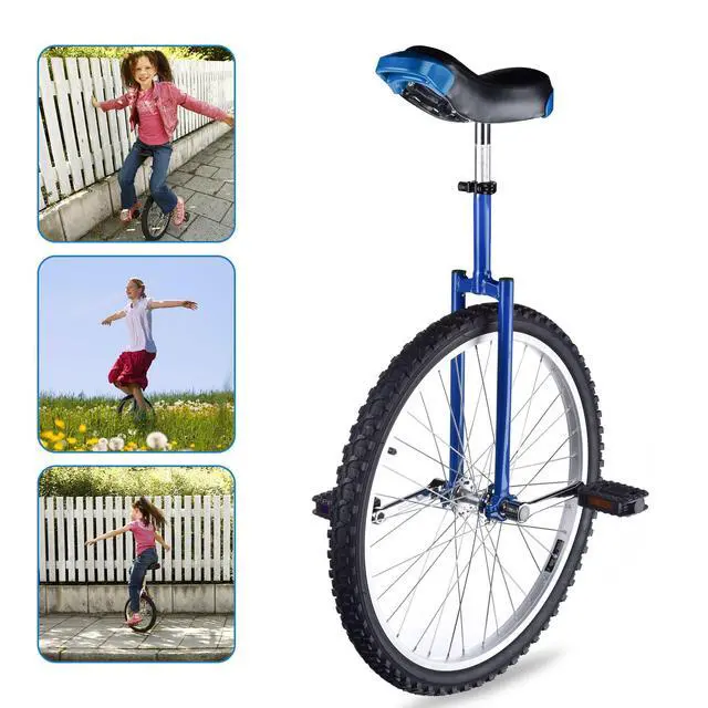Alt view image 7 of 7 - Yescom 24 Inch Wheel Outdoor Unicycle Circus Bike for Adults Teenagers Kids Blue