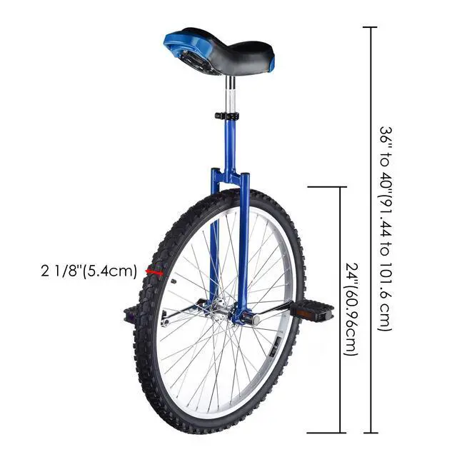 Alt view image 5 of 7 - Yescom 24 Inch Wheel Outdoor Unicycle Circus Bike for Adults Teenagers Kids Blue