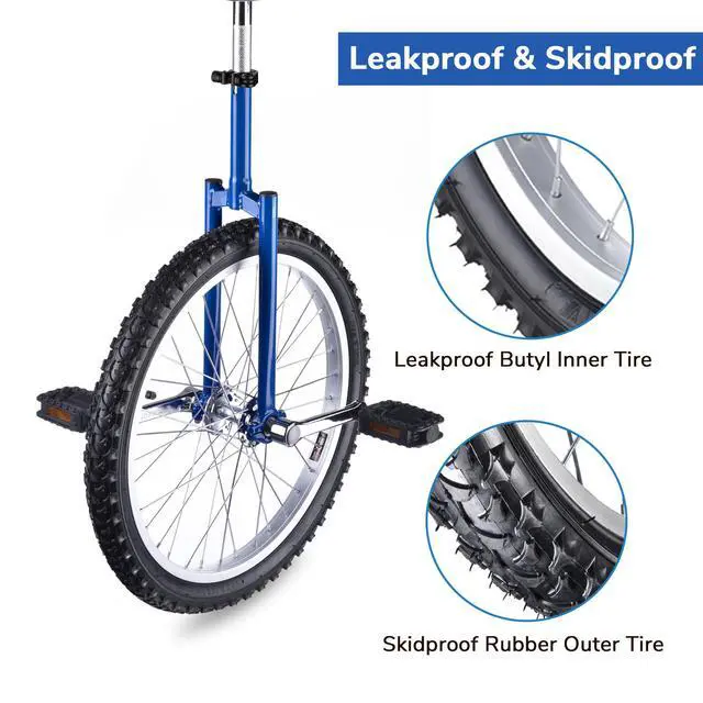 Alt view image 4 of 7 - Yescom 20 Inch Wheel Outdoor Unicycle Circus Bike for Adults Teenagers Kids Blue
