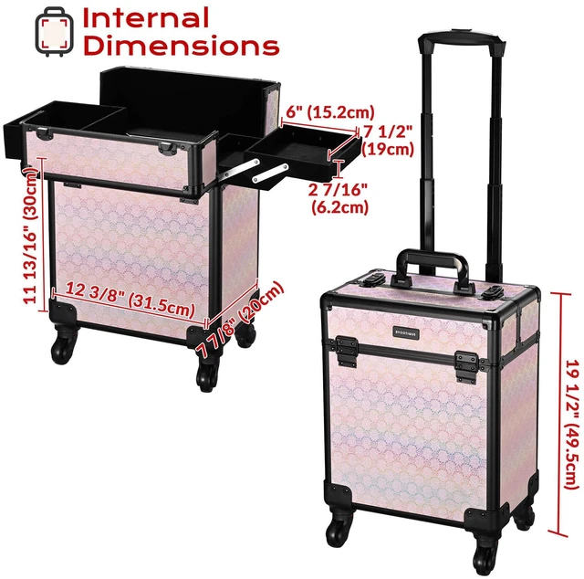 Alt view image 7 of 7 - Byootique 3-Piece Makeup Train Cases Cosmetic Organizer Kit Blush ForgetMeNo