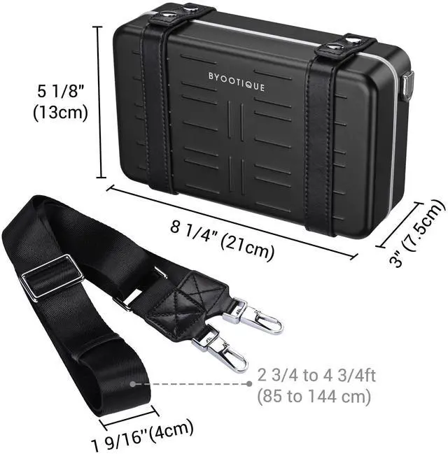 Alt view image 6 of 7 - Byootique Mini Suitcase Crossbody Bag with Adjustable Strap for Travel,Black