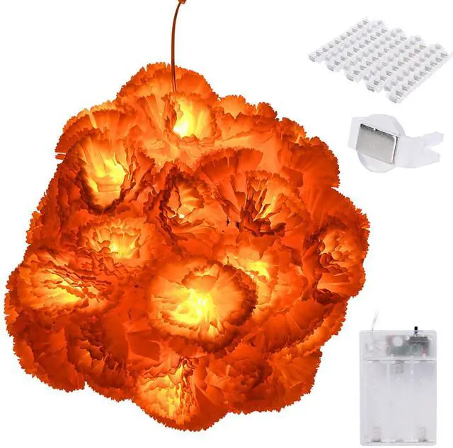 Alt view image 7 of 7 - Yescom 2 Pcs 10ft 20LED Marigold String Lights with 100 Magnetic U-Clips for Metal Fence Door Frame Refrigerator Halloween Diwali Fall Decor