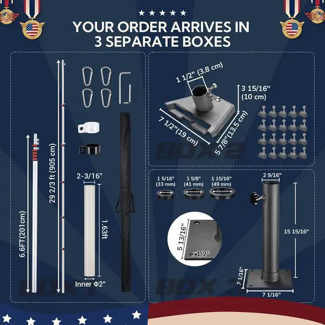 Alt view image 7 of 7 - Yescom EZ GO 30ft Starlink Gen 3 Pole and Ground Mount Kit Telescoping Aluminum Starlink Mast with Deck Mount & Standard Pipe Adapter for Construction Sites & Backyard, Commercial Use, Silver