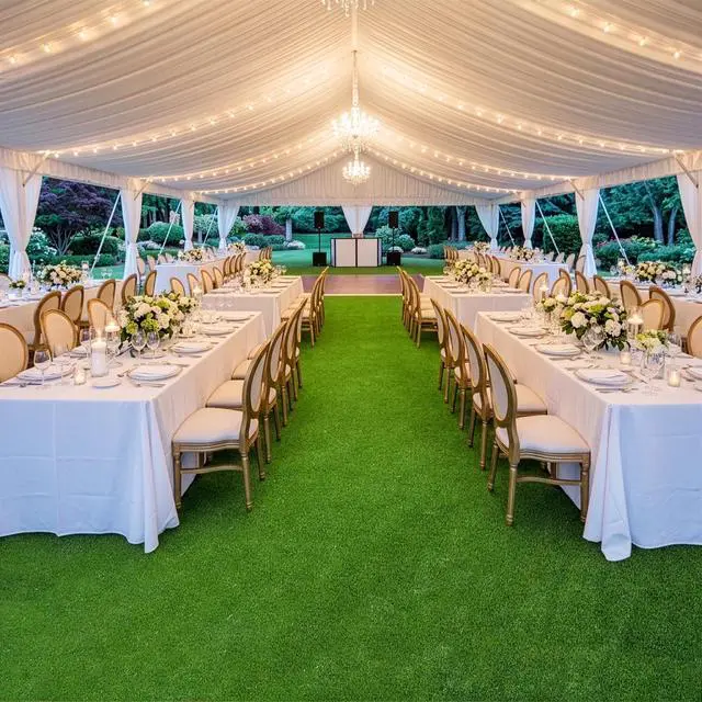 Alt view image 2 of 7 - Yescom 5-FT x 65-FT Budget-Friendly Event Turf Pre-cut Roll Wedding Reception Dinner Area Artificial Grass-0.4"H