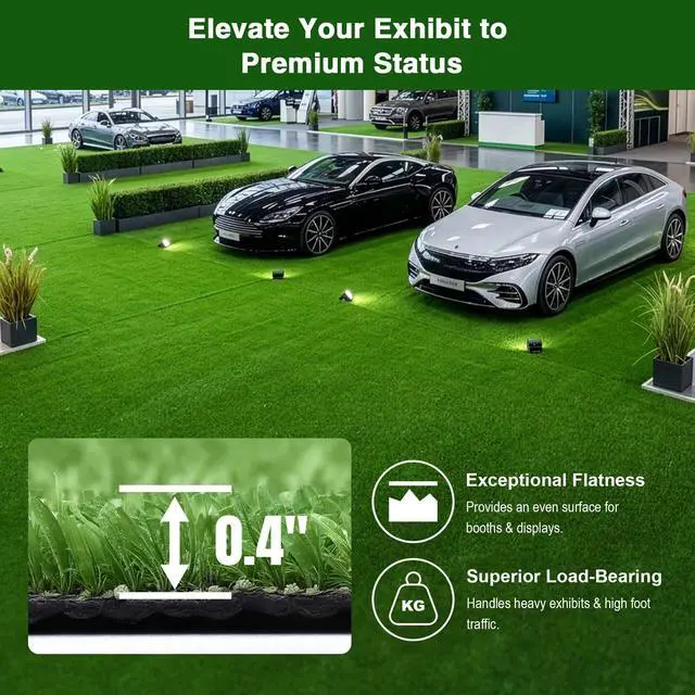 Alt view image 3 of 7 - Yescom 3-FTx33-FT Trade Show Booth Event Turf Brand Activation Artificial Grass for Car Show Exhibition RV & Camper Expo-0.4"H