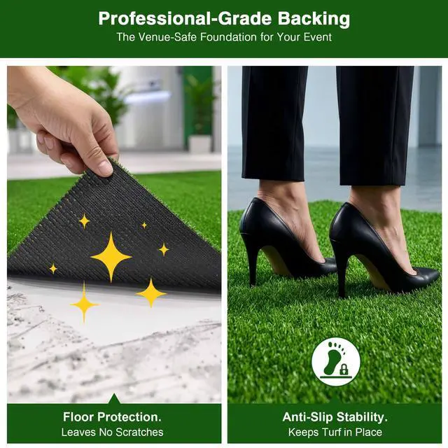Alt view image 5 of 7 - Yescom 5-FT x 65-FT Budget-Friendly Event Turf Pre-cut Roll Wedding Reception Dinner Area Artificial Grass-0.4"H