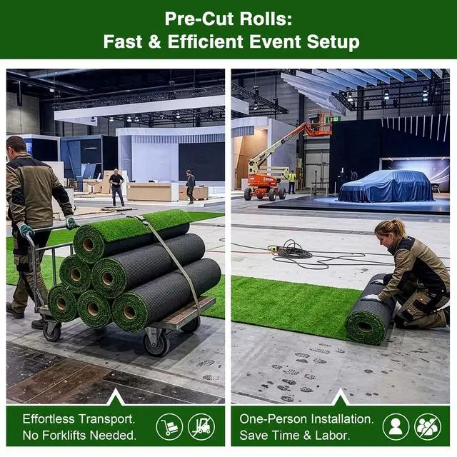 Alt view image 4 of 7 - Yescom 3-FTx33-FT Trade Show Booth Event Turf Brand Activation Artificial Grass for Car Show Exhibition RV & Camper Expo-0.4"H