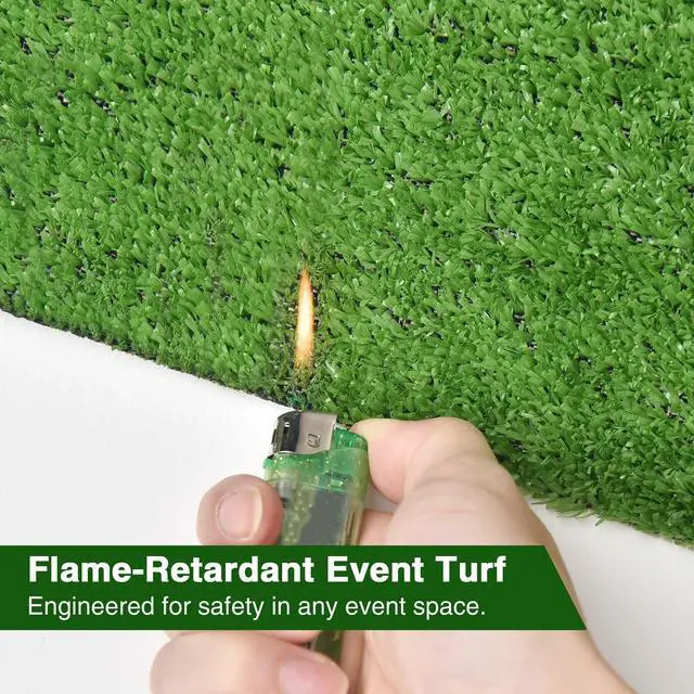 Alt view image 6 of 7 - Yescom 5-FT x 65-FT Budget-Friendly Event Turf Pre-cut Roll Wedding Reception Dinner Area Artificial Grass-0.4"H