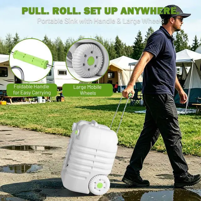 Alt view image 3 of 7 - Yescom 45L Portable Sink Hand Wash Station with Pump 12 Gallon Washing Outdoor Travel Camping Booth