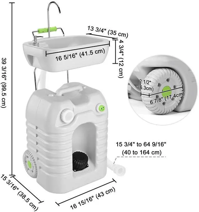 Alt view image 7 of 7 - Yescom 45L Portable Sink Hand Wash Station with Pump 12 Gallon Washing Outdoor Travel Camping Booth