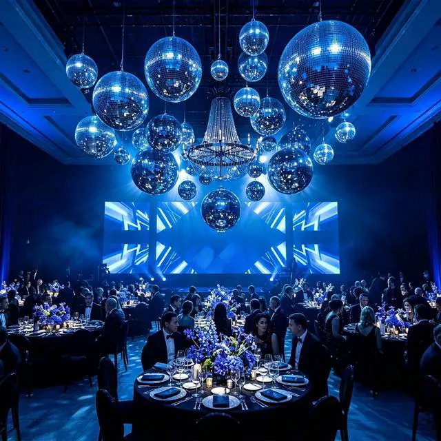 Alt view image 2 of 7 - Yescom 24" Disco Ball Large Mirror Ball Dancing DJ Events Wedding Club Event Blue