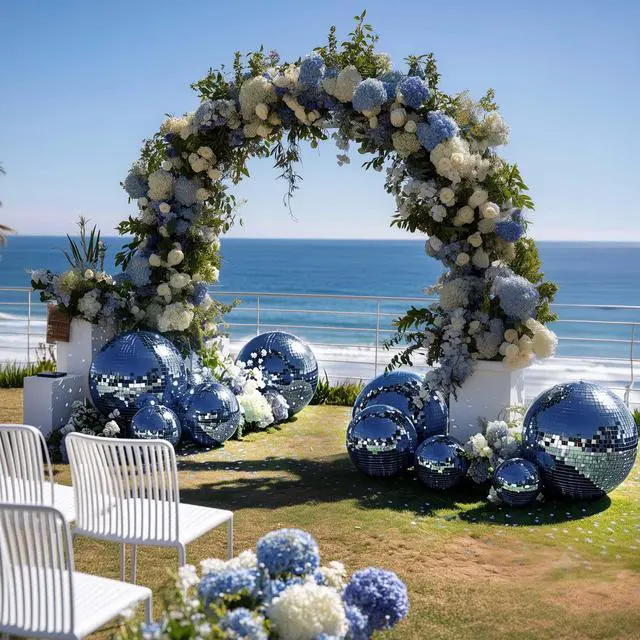 Alt view image 3 of 7 - Yescom 24" Disco Ball Large Mirror Ball Dancing DJ Events Wedding Club Event Blue
