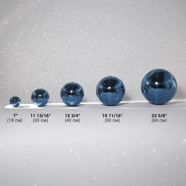 Alt view image 6 of 7 - Yescom 8PCS Sapphire Blue Disco Ball Set 7"/12"/16"/20"/24" Parties Weddings Clubs