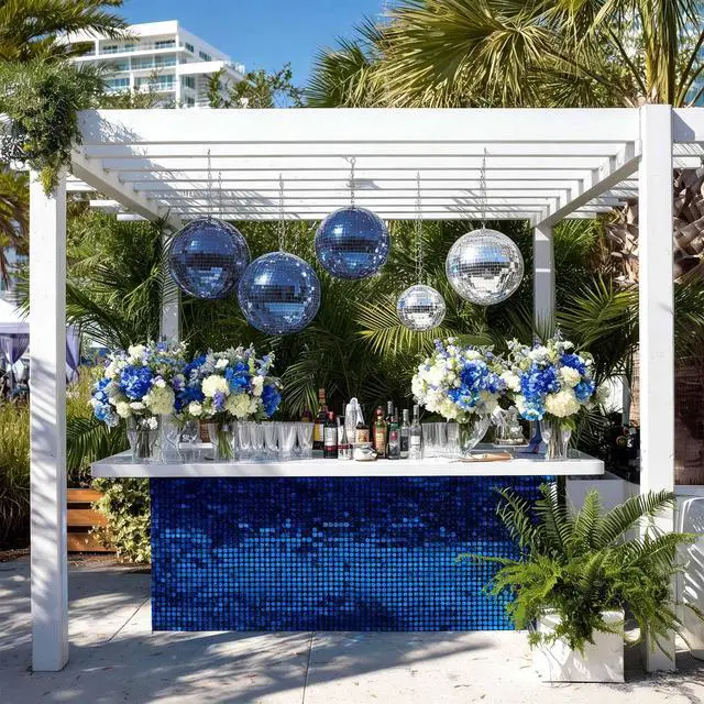 Alt view image 4 of 7 - Yescom 12" Blue Disco Ball Glass Tiles for Wedding Dance Floor DJ Stage Club Event