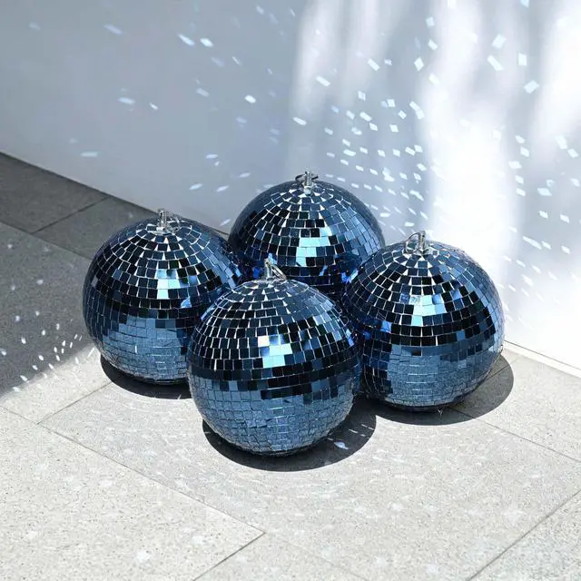 Main image of Yescom 4PCS 7" Disco Balls Decoration with Hanging Ring for DJ Club Wedding Blue