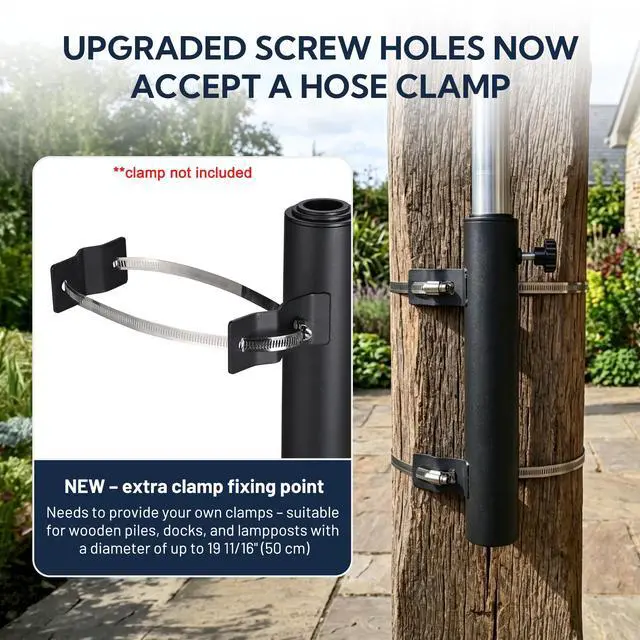 Alt view image 3 of 7 - Yescom RV Ladder Mounted Flagpole Holder Camper Trailer Truck Fits 1" to 2 3/8" Pole