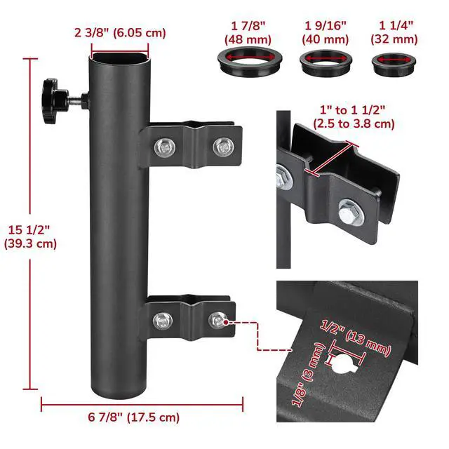 Alt view image 6 of 7 - Yescom RV Ladder Mounted Flagpole Holder Camper Trailer Truck Fits 1" to 2 3/8" Pole