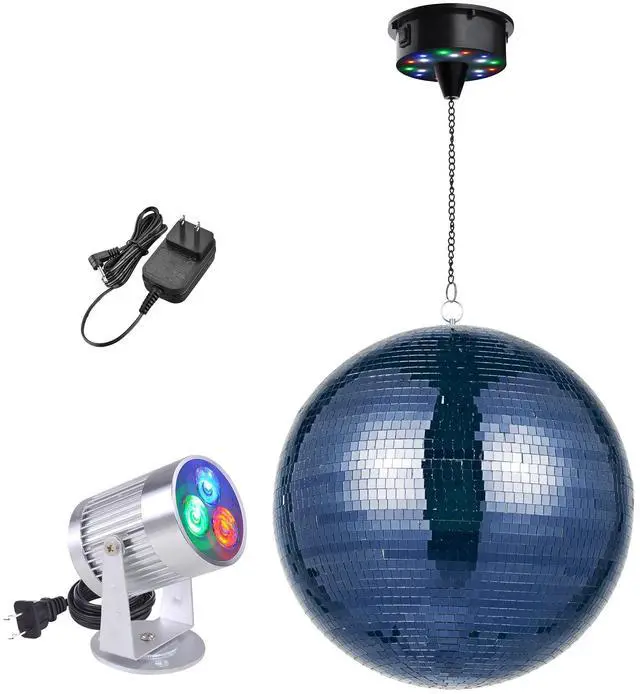Main image of Yescom 16" Blue Disco Ball w/ RGB Spotlight & Rotating Motor Party Light Kit